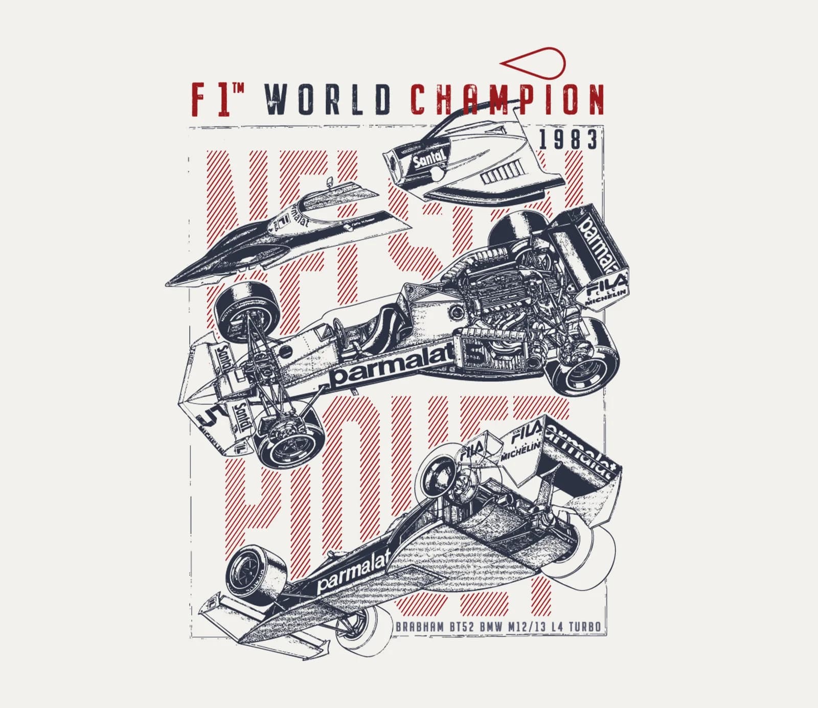 Camiseta Especial Drawing Brabham Nelson Piquet Champion 1983