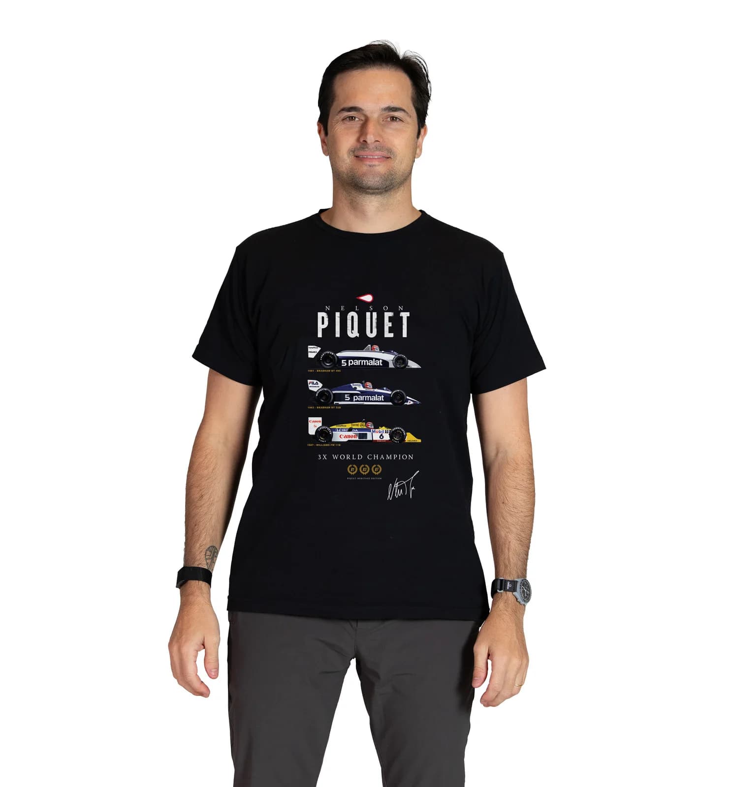 Camiseta Nelson Piquet 3X World F1 Champion