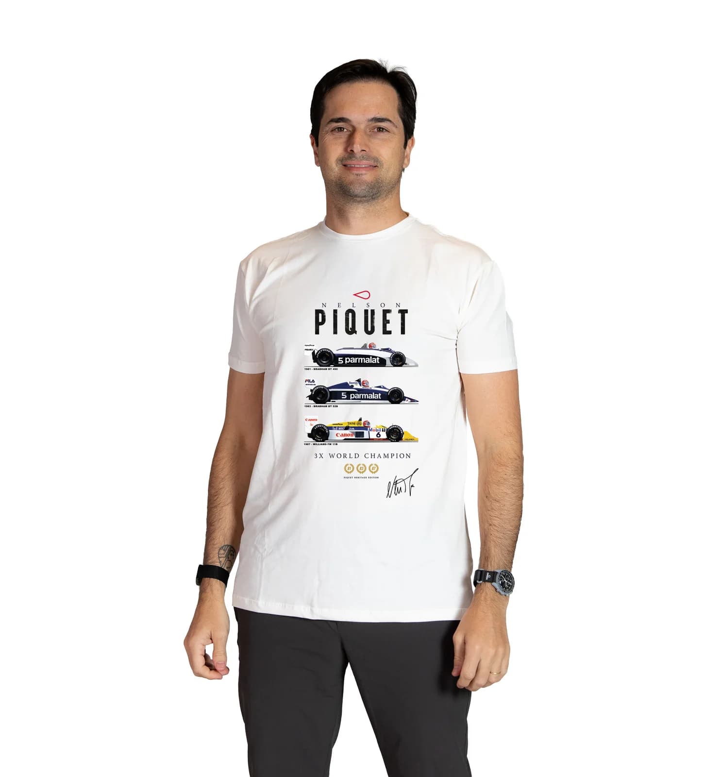Camiseta Nelson Piquet 3X World F1 Champion